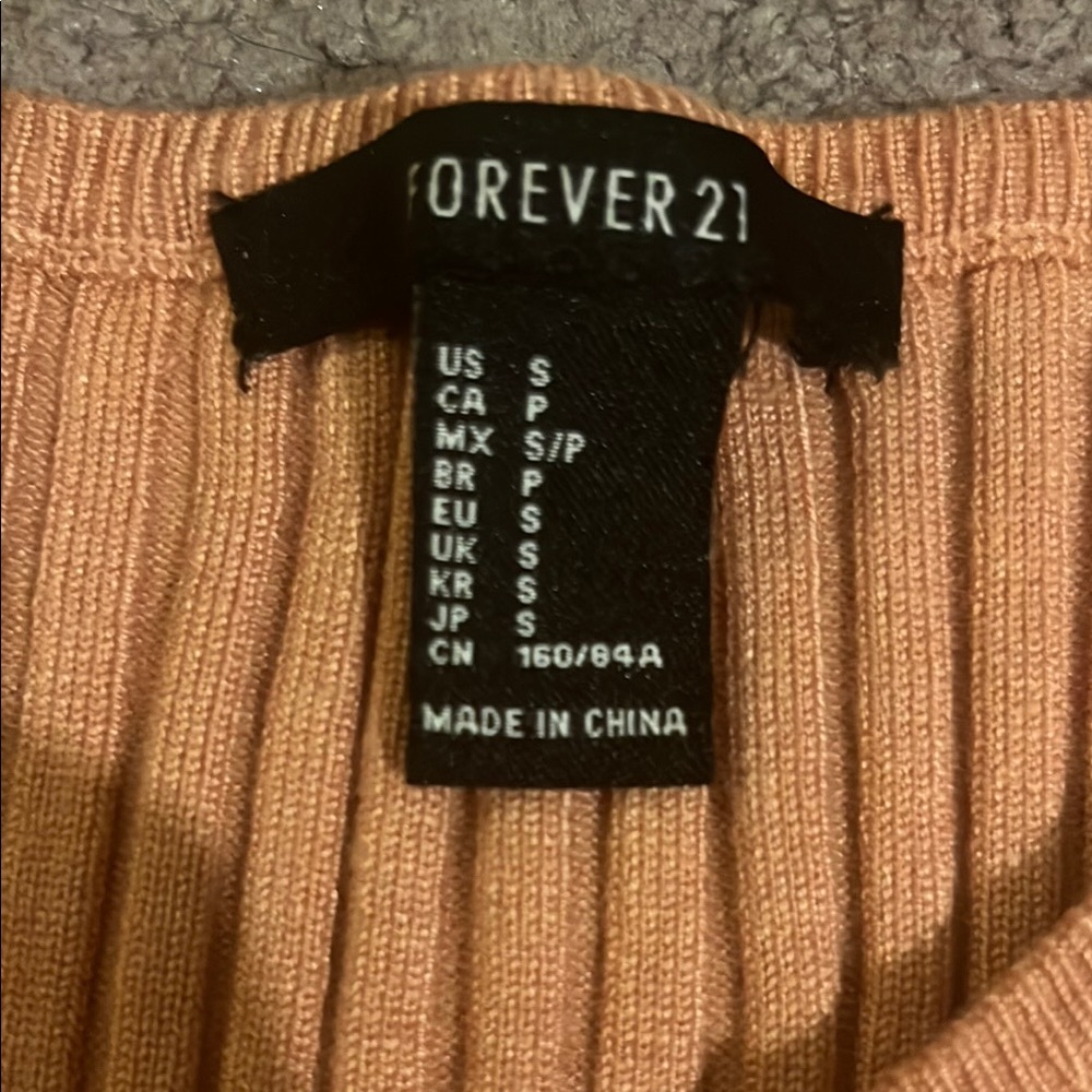 Forever 21 Women's Tan Ribbed Tank Top - Picture 2 of 2